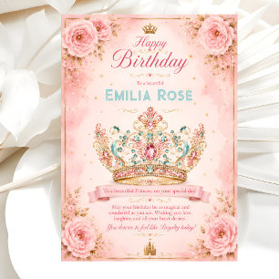 Princess Crown Birthday Card