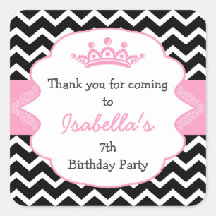 Princess Crown Birthday party favour stickers