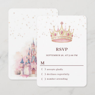 Princess Crown Birthday Party RSVP Card