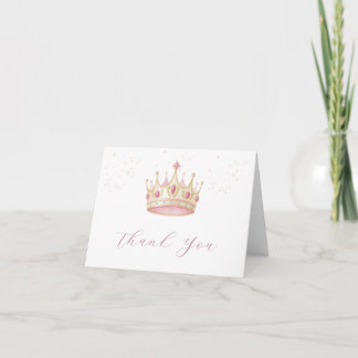 Princess Crown Birthday Party Thank You Card