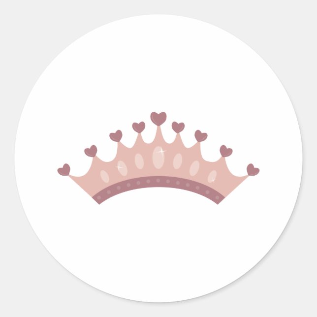 Princess Crown Classic Round Sticker (Front)