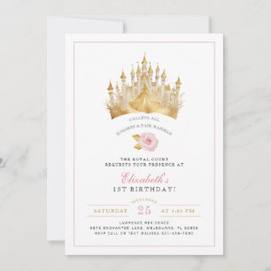 Princess Crown Fairytale Birthday Invitation 