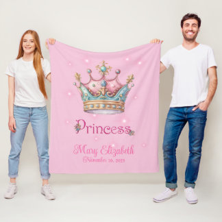 Princess Crown  Fleece Blanket