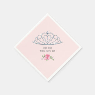 princess, crown, glitter crown, napkin