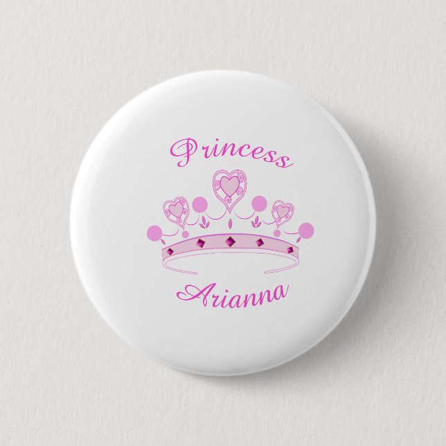 Princess Crown Personalized 2 Inch Round Button (Front)