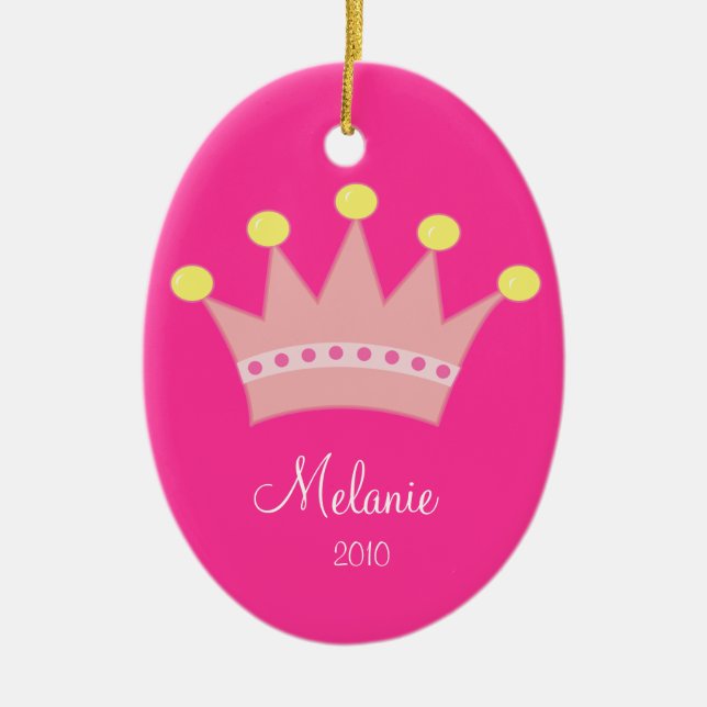 PRINCESS CROWN Personalized Christmas Ornament (Front)