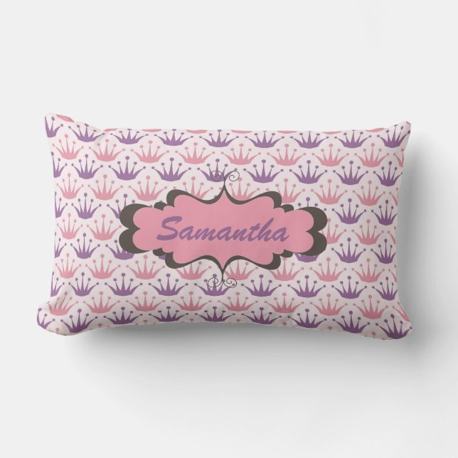 Princess Crown Personalized Pillow Cushion (Front)