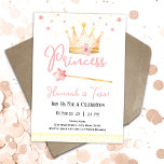 Princess Crown Pink 2nd Girl Birthday  Invitation<br><div class="desc">Cute watercolor Princess Crown with wand Birthday watercolor artwork.  Children's Princess birthday theme. Easy to personalize. Also available as a digital download!</div>