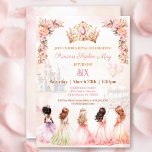 Princess Crown Pink Gold Floral Girl Birthday Invitation<br><div class="desc">Announce the royal celebration of your little princess with this enchanting Princess Birthday Invitation! Adorned with a pink and gold crown, delicate flowers, and adorable little princesses in pastel dresses. This invitation is the perfect introduction to a day filled with magic and joy. :) Easily customize the details. Perfect for...</div>