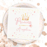 Princess Crown Pink Little Girl Birthday  Napkin<br><div class="desc">Cute watercolor Princess Crown with wand Birthday watercolor artwork.  Children's Princess birthday theme. Easy to personalize. Also available as a digital download!</div>