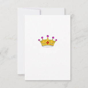 Princess crown, prince crown, crown theme thank you card