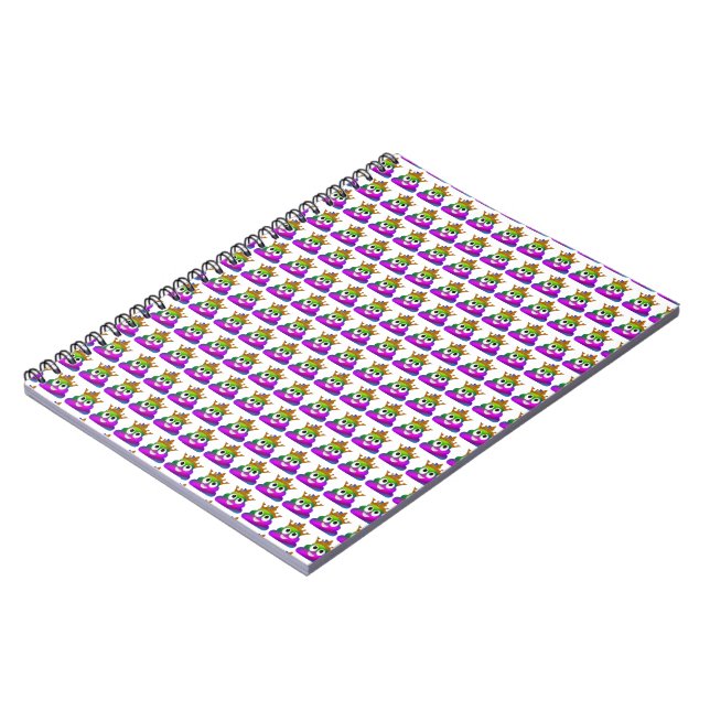 Princess Crown Rainbow Emoji Poop Notebook (Left Side)
