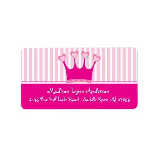 Princess Crown Return Address Labels.
