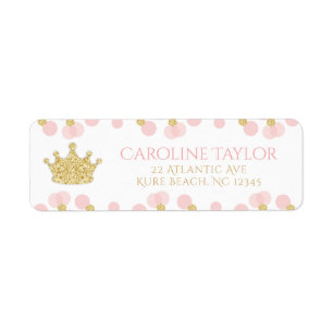 Princess Crown Rose Gold Parties scintillant Dots 
