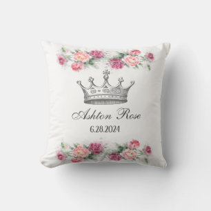 Princess Crown Roses Personalized Baby Pillow