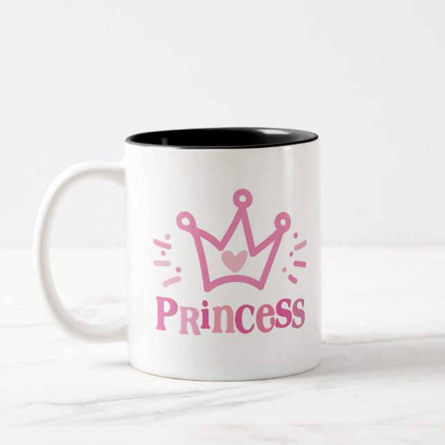 princess crown , tiara Two-Tone coffee mug (Left)