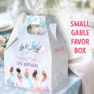 Princess Crown Winter Purple Blue Girl Birthday Favor Box