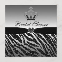 Princess Crown & Zebra Glitter Bridal Shower
