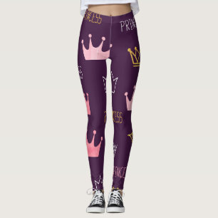 Princess crowns: watercolor glitter pattern. leggings