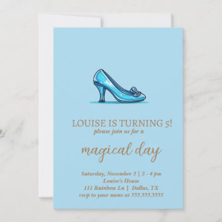 Princess Crystal Shoes Card birthday invitation
