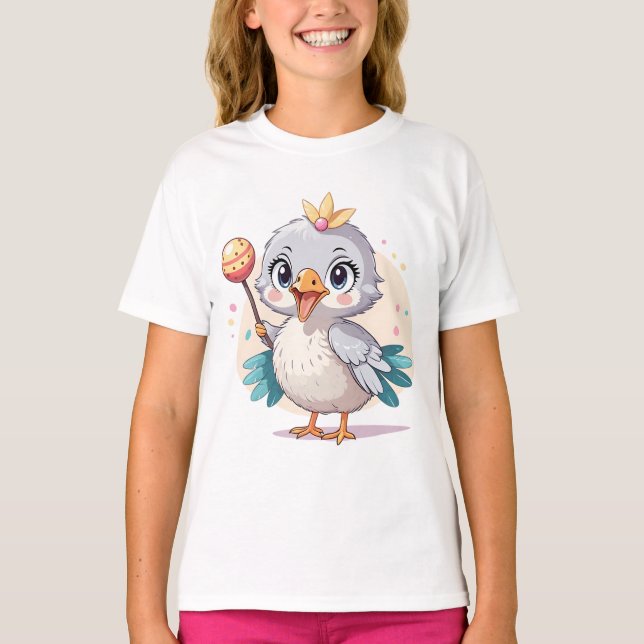 Princess Cute Birds  T-Shirt (Front)