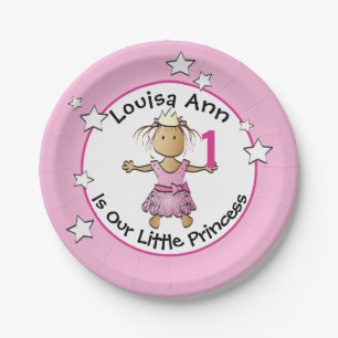 Princess Cute Custom Happy Birthday Pink Party  Paper Plate