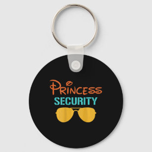Princess Dad Security Halloween Men Matching Black Keychain