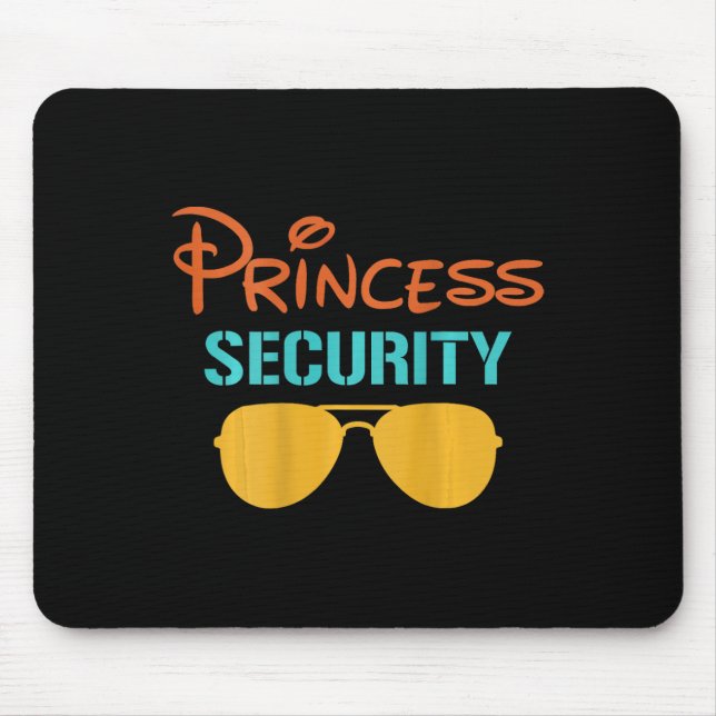 Princess Dad Security Halloween Men Matching Black Mouse Pad (Front)