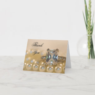 Princess Diamond Ring and Pearls Thank You