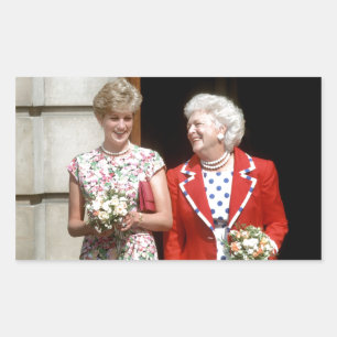 Princess Diana-Barbara Bush Sticker