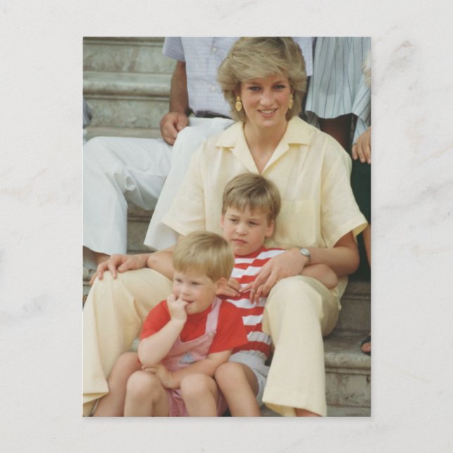 Princess Diana with William & Harry 1987 Postcard (Front)