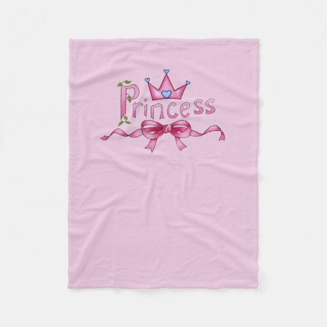 Princess Dog Fleece Blanket (Front)