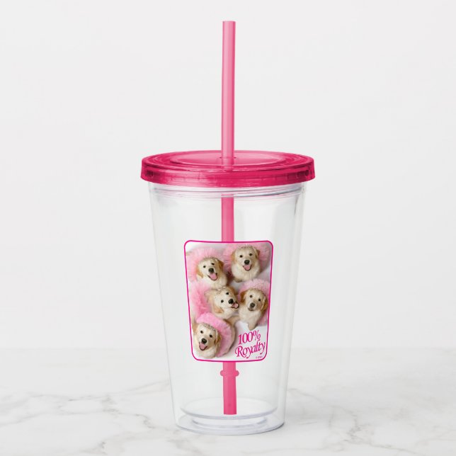Princess Dogs in Tiaras Acrylic Tumbler (Front)