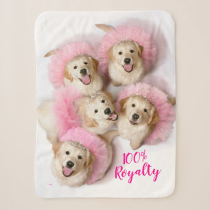 Princess Dogs in Tiaras Sherpa Blanket