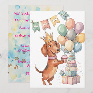 Princess Doxie Digital Download Party Invitation