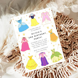 Princess Dress Girl Birthday Collage Invitation