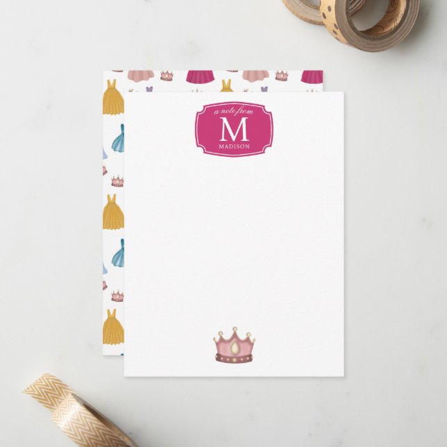 Princess Dresses Fairytale Little Girl Kids Card (Front/Back In Situ)