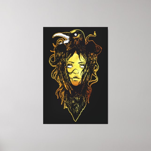 Princess Embraced by a Crow Canvas Print (Front)