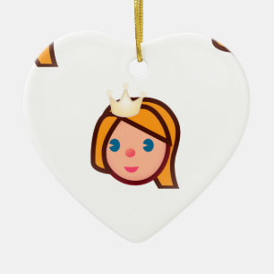 princess emoji ceramic ornament