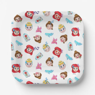 Princess Emoji Pattern Paper Plate
