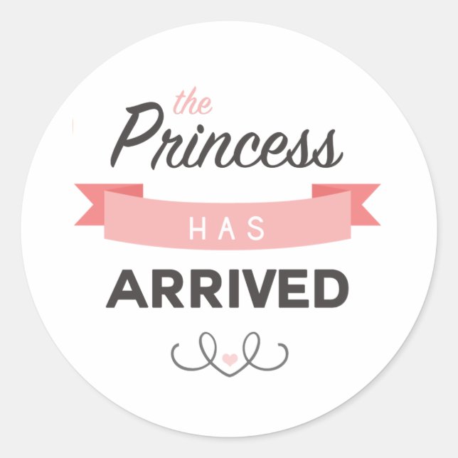 Princess est arrivée Stickers Baby shower (Devant)
