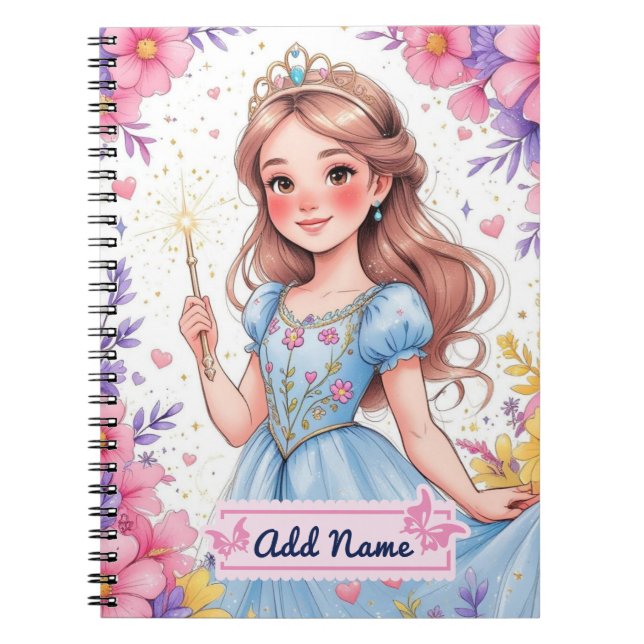 Princess Fairy Blue Dress Carnet - Ajouter un nom (Devant)