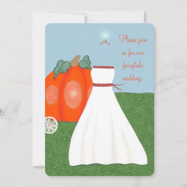 Princess FairyTale Pumpkin Carriage Wedding Invite (Front)