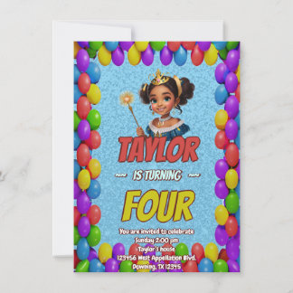Princess Fairytale Royal Pretty Birthday Invite