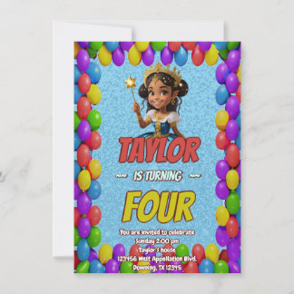 Princess Fairytale Royal Pretty Birthday Invite