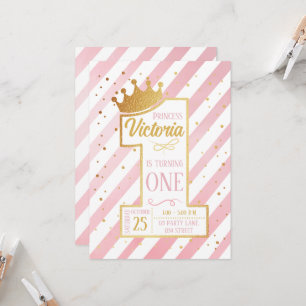 Princess First Birthday Invitation