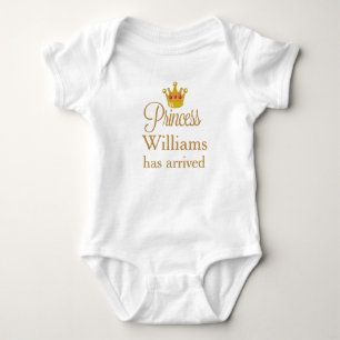 Princess (First or Last Name) has arrived Baby Bodysuit
