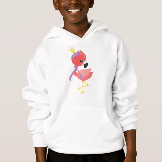 Princess Flamingo, Cute Flamingo, Flowers, Crown (Front)