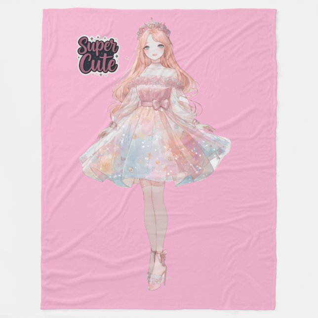 Princess Fleece Blanket | Cozy Fairytale Throw | E (Front)