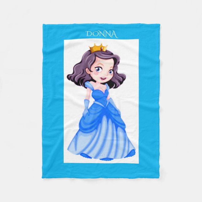 Princess fleece blanket. Personalized name. Blanket (Front)